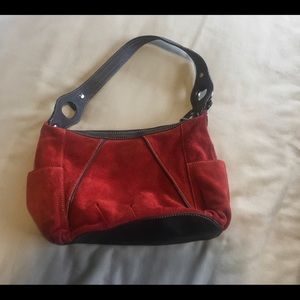 Tignanello red suede purse
